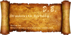 Draskovits Borbála névjegykártya