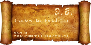 Draskovits Borbála névjegykártya